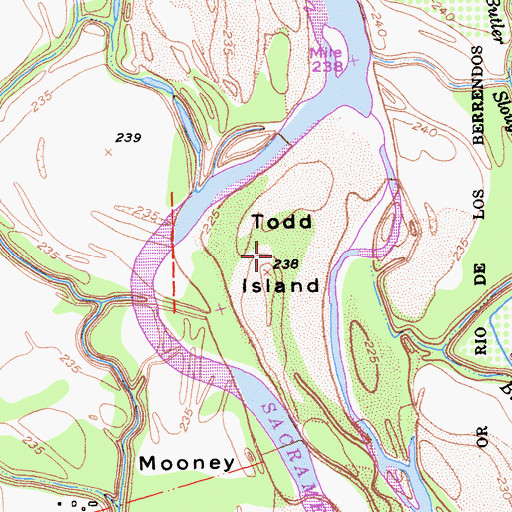 Topographic Map of Todd Island, CA