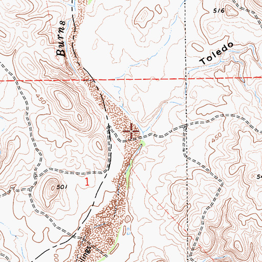 Topographic Map of Toledo Gulch, CA
