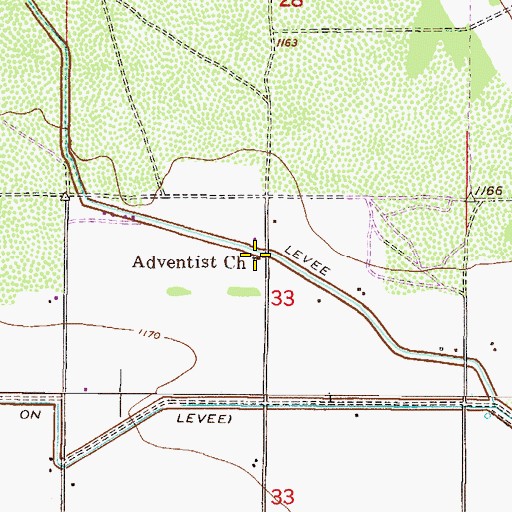 Topographic Map of Adventist Church, AZ