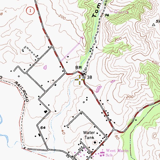Topographic Map of Tomasini Canyon, CA