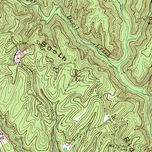Topographic Map of Carroll Cemetery, KY