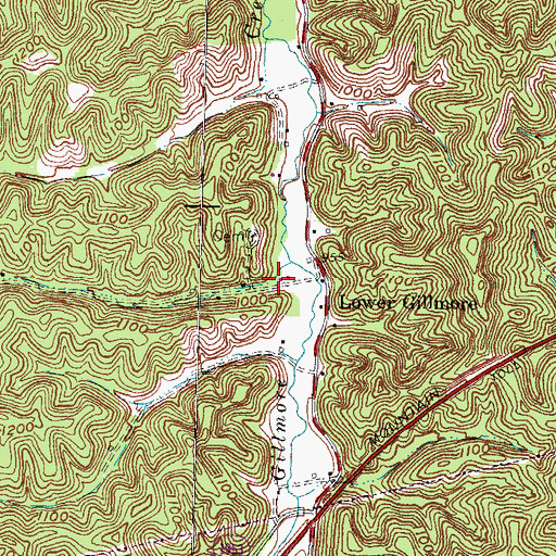 Topographic Map of Gibbs Hollow, KY