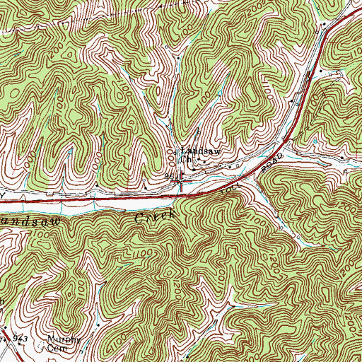 Topographic Map of Landsaw School, KY