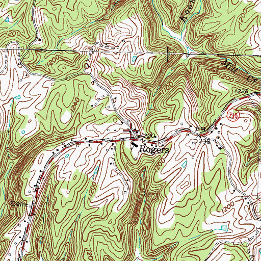 Topographic Map of Naomi Baptist Church, KY