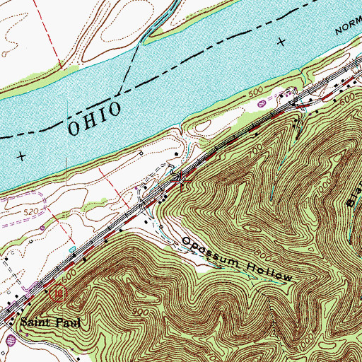 Topographic Map of G N Cabin Railroad Station (historical), KY