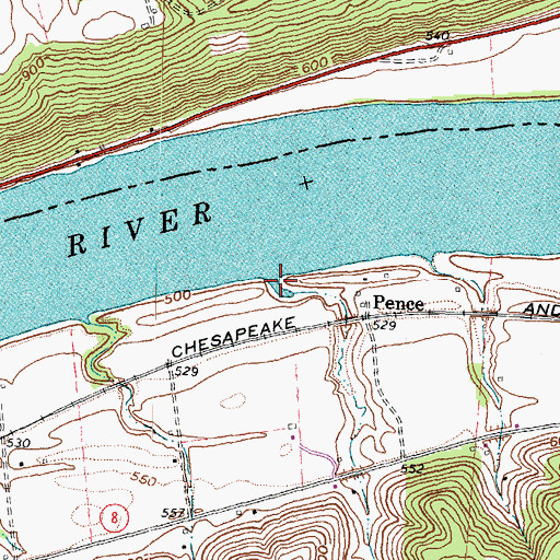 Topographic Map of Pence Run (historical), KY