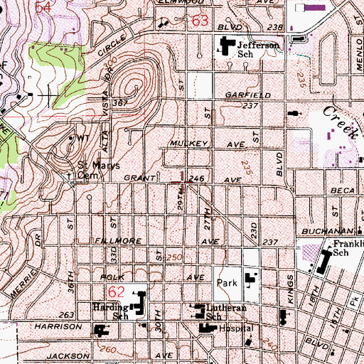 Topographic Map of Corvallis Montessori School, OR