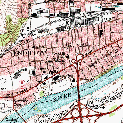 Topographic Map of Saint Ambrose's Roman Catholic Church, NY
