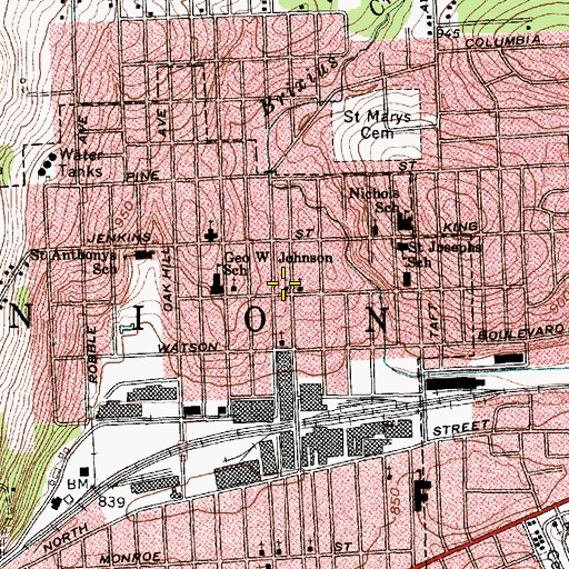Topographic Map of Bonner Presbyterian Church, NY