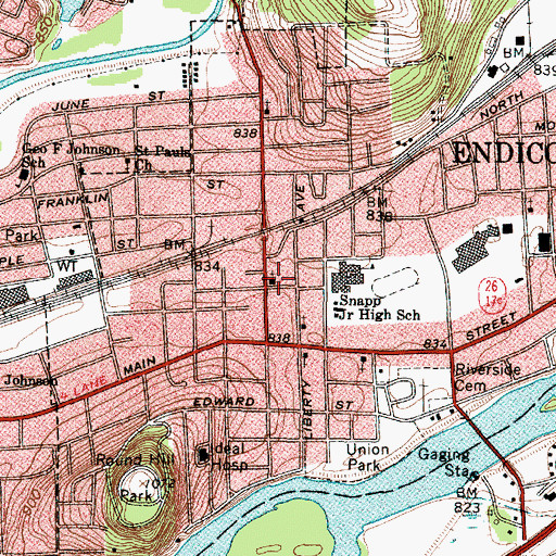Topographic Map of Central Methodist Church, NY