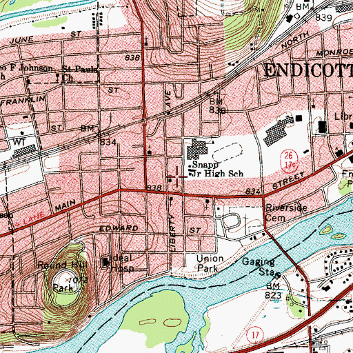 Topographic Map of Union Baptist Church, NY