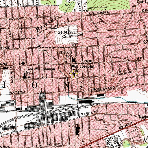 Topographic Map of Saint Josephs Roman Catholic Church, NY