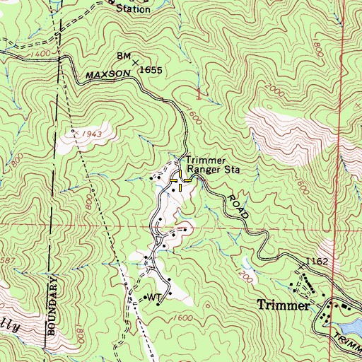 Topographic Map of Trimmer Ranger Station, CA