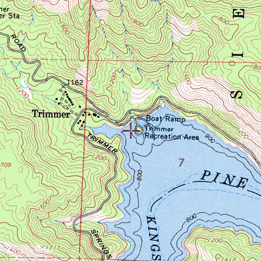 Topographic Map of Trimmer Recreation Area, CA