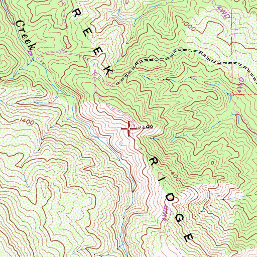 Topographic Map of Trout Creek Ridge, CA