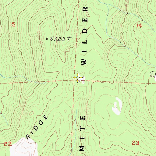 Topographic Map of Turner Ridge, CA