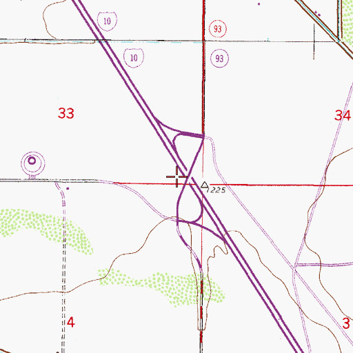Topographic Map of Casa Blanca Interchange, AZ