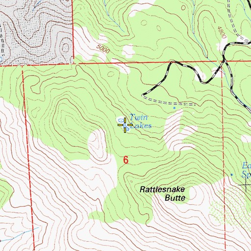 Topographic Map of Twin Lakes, CA