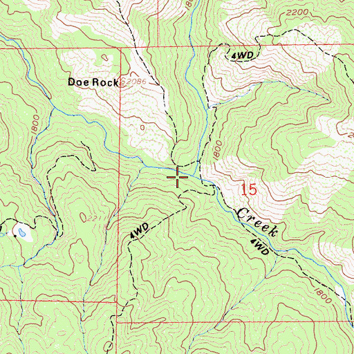 Topographic Map of Tyler Creek, CA