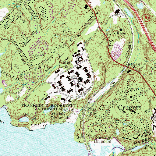 Topographic Map of Boscobel (historical), NY