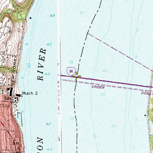 Topographic Map of Newburgh-Beacon Bridge, NY