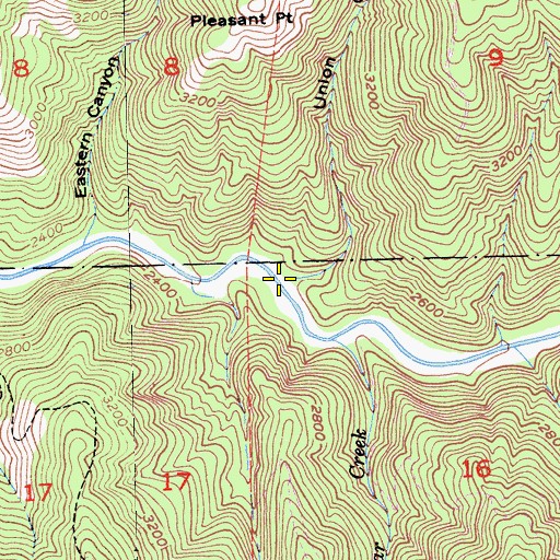 Topographic Map of Union Canyon, CA