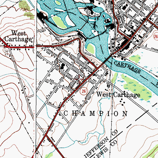 Topographic Map of West Side Church of Christ, NY