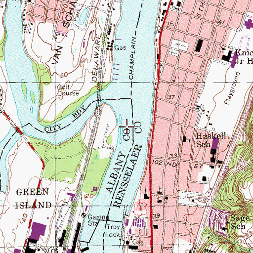 Topographic Map of Jan Gowson Island, NY