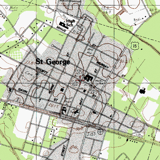 Topographic Map of Saint George Fire Department Number 1, SC