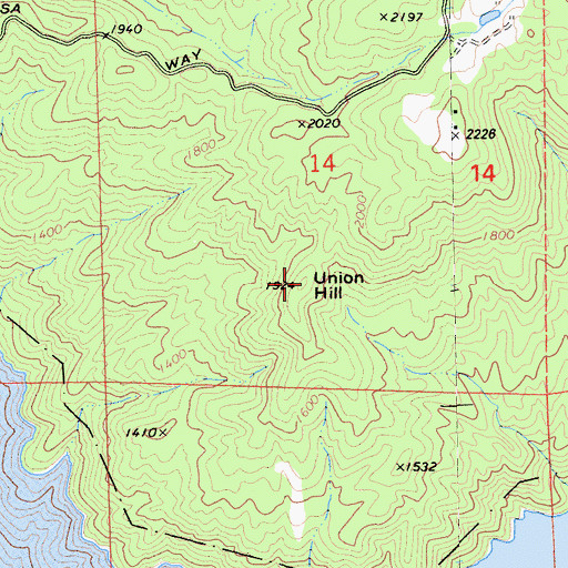 Topographic Map of Union Hill, CA