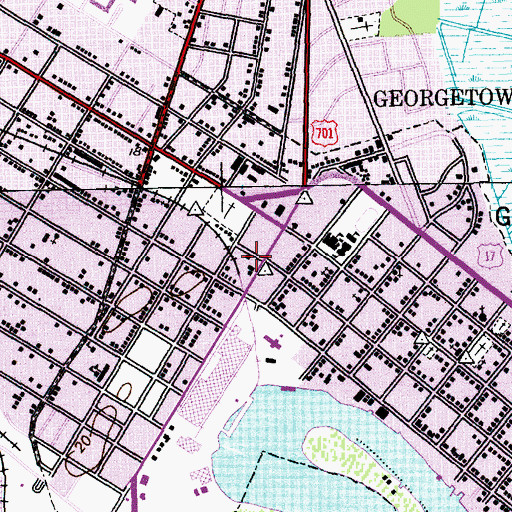Topographic Map of Georgetown City Fire Department Station 1, SC