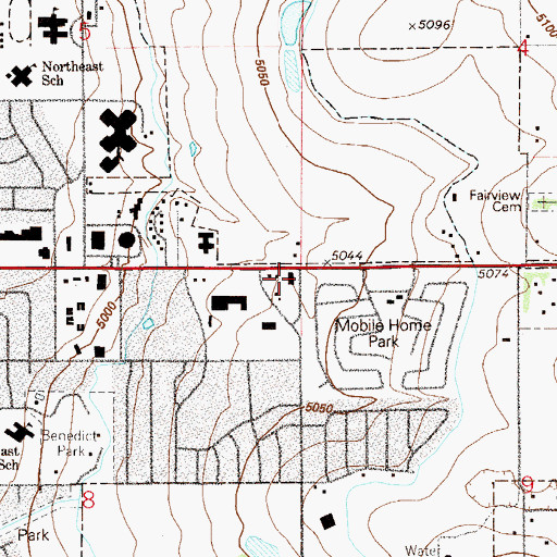 Topographic Map of Greater Brighton Fire Protection District Station 52, CO
