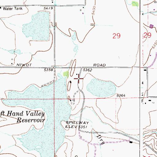Topographic Map of Boulder Rural Fire Department Station 2, CO