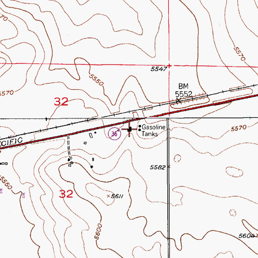 Topographic Map of Bennett Fire Protection District Station 92, CO