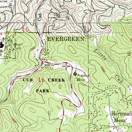 Topographic Map of Evergreen Fire / Rescue Station 4, CO