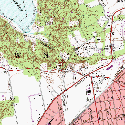 Topographic Map of Saint James Methodist Cemetery, NY