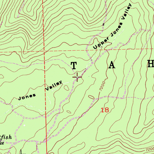 Topographic Map of Upper Jones Valley, CA