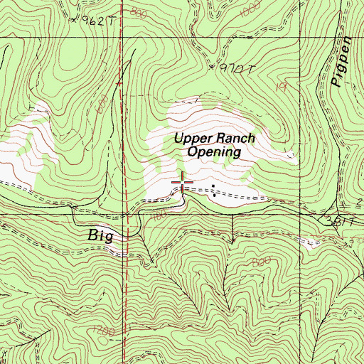 Topographic Map of Upper Ranch Opening, CA