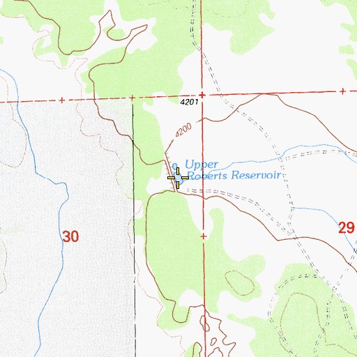Topographic Map of Upper Roberts Reservoir, CA