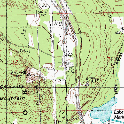 Topographic Map of Indian River Post Office, MI