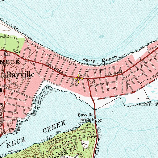 Topographic Map of Bayville Fire Department, NY