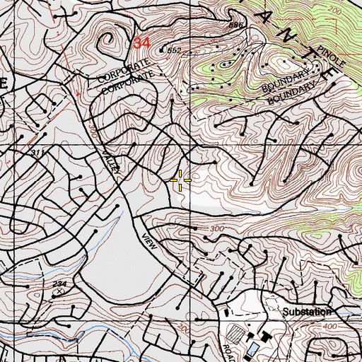 Topographic Map of Valley View Elementary School, CA