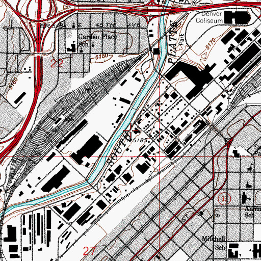 Topographic Map of Denver Police Department Bicycle Division, CO