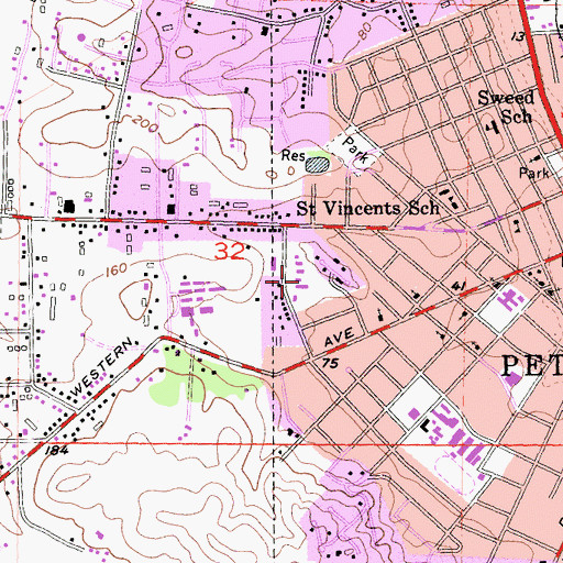 Topographic Map of Valley Vista School, CA