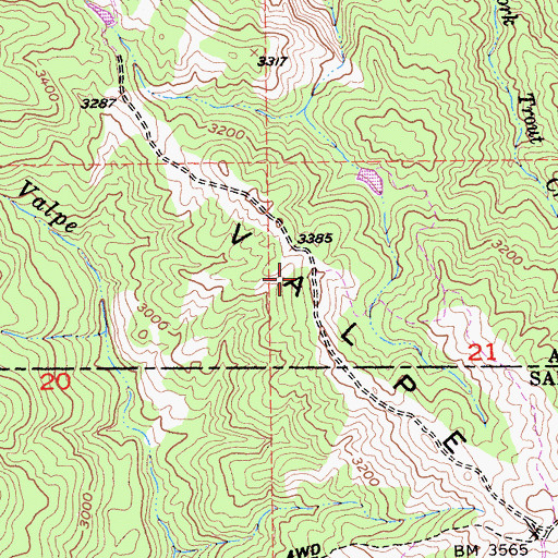 Topographic Map of Valpe Ridge, CA