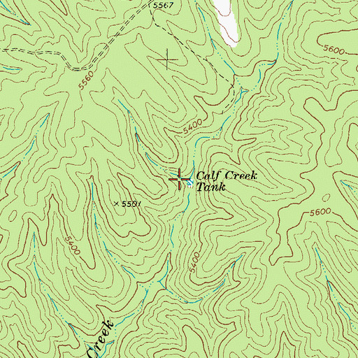 Topographic Map of Calf Creek Tank, AZ