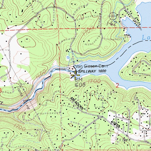 Topographic Map of Van Giesen Dam, CA