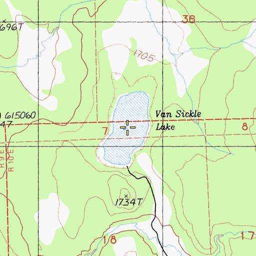 Topographic Map of Van Sickle Lake, CA