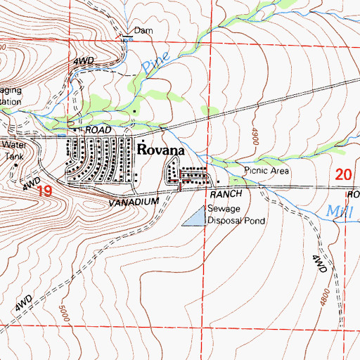 Topographic Map of Vanadium Ranch, CA