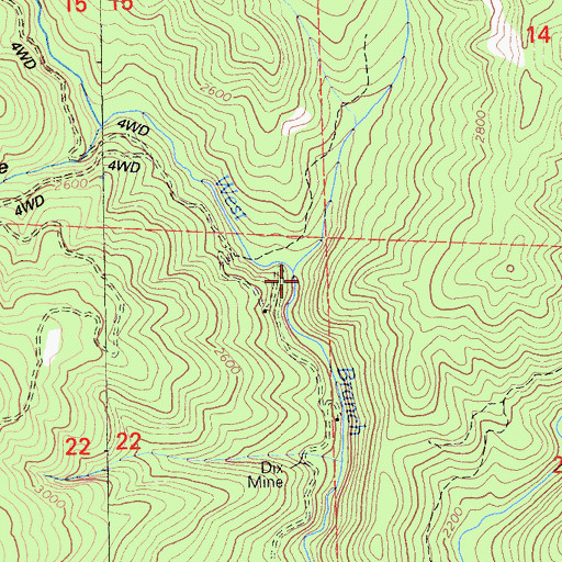 Topographic Map of Varey Creek, CA